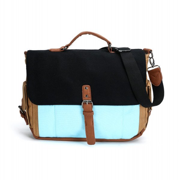 Wholesale Tri-Color Canvas Messenger Bag